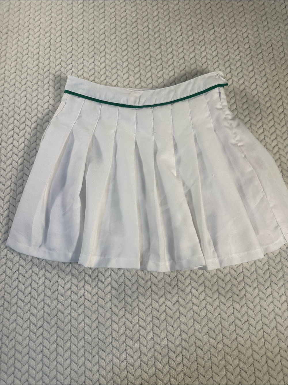 Forever 21 Skirt Womens Small White/ Green Plaid Pleated Mini Preppy Schoolgirl
